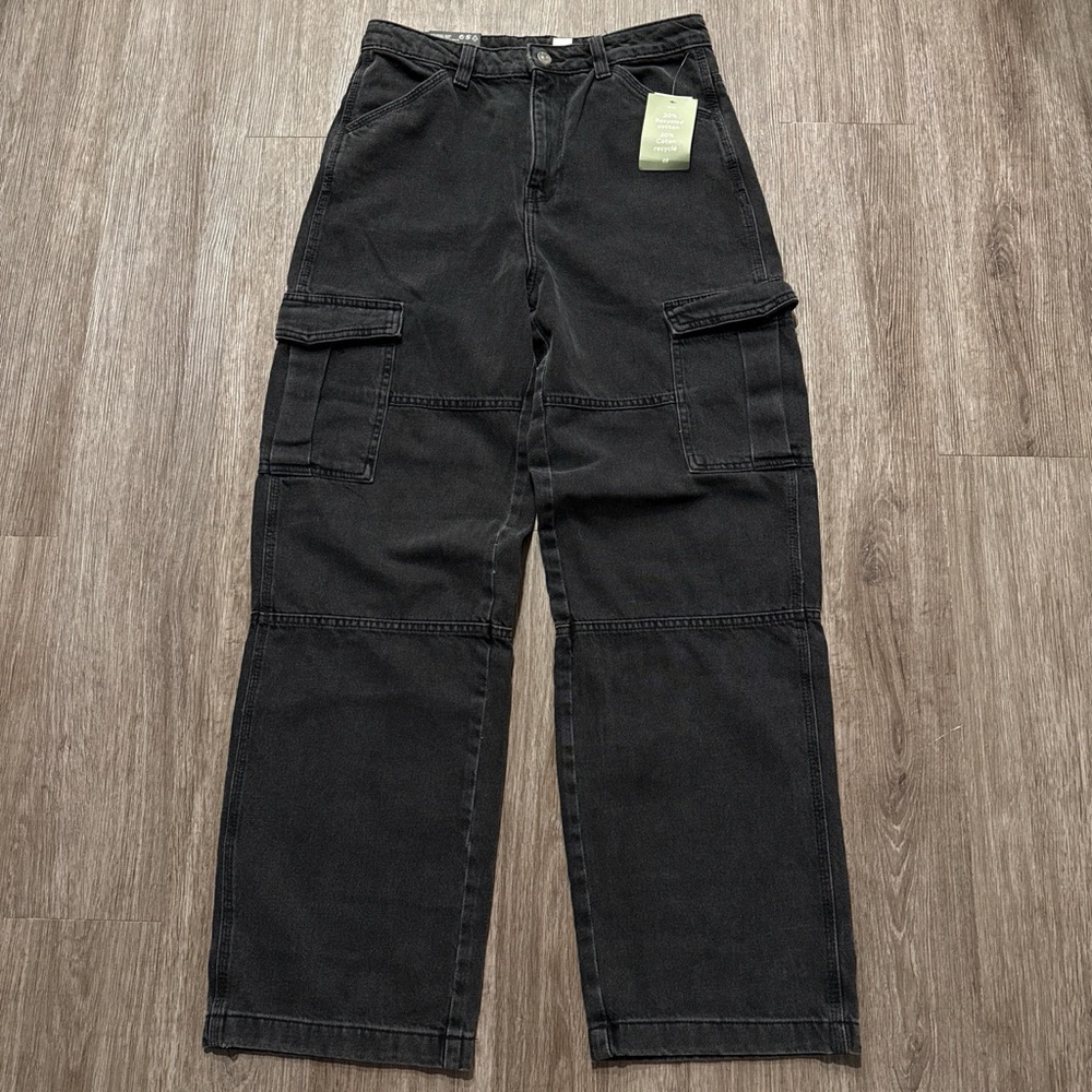 Divided Women's Black Cargo Flare Jeans